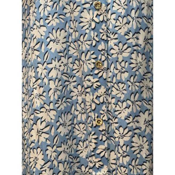 Lilly Pulitzer Natalie Coverup Shirtdress XS Lunar Blue Palm Beach Petals Floral - Picture 2 of 11